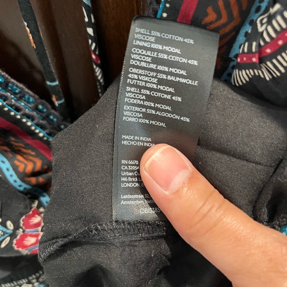 Anthropologie Black Floral & Animal Print Deep V Front Dress Sz. M‎ - Picture 11 of 11